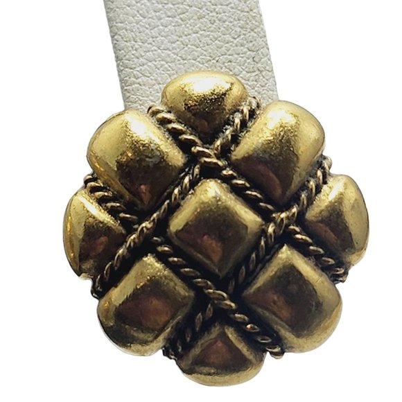 Vintage YSL Textured Pierced Earrings (A2206) - Picture 2 of 5